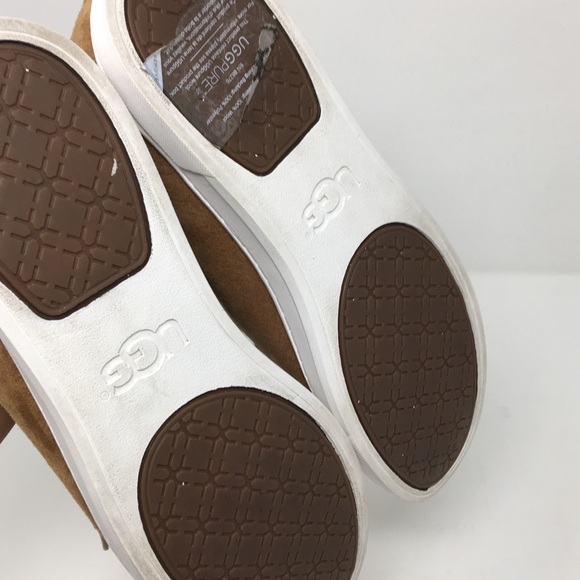 Ugg Karine suede tan leather lace up sneakers - Picture 6 of 8